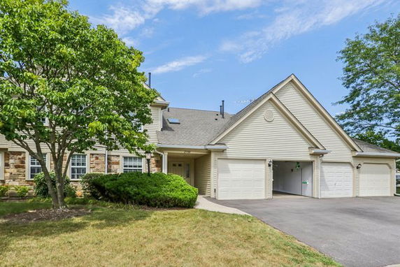 Front view of a house with a double garage.