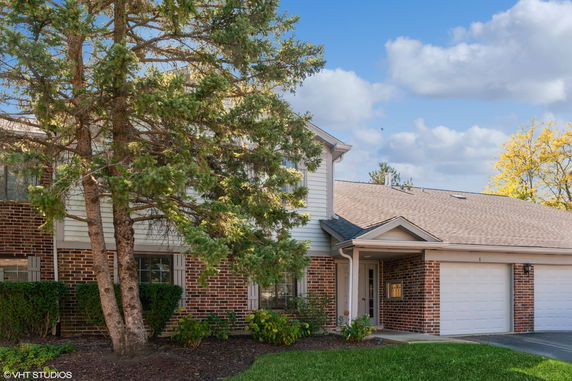 Front view of a house with a double garage.