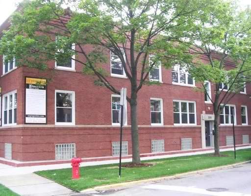 Front view of a two-story brick building.