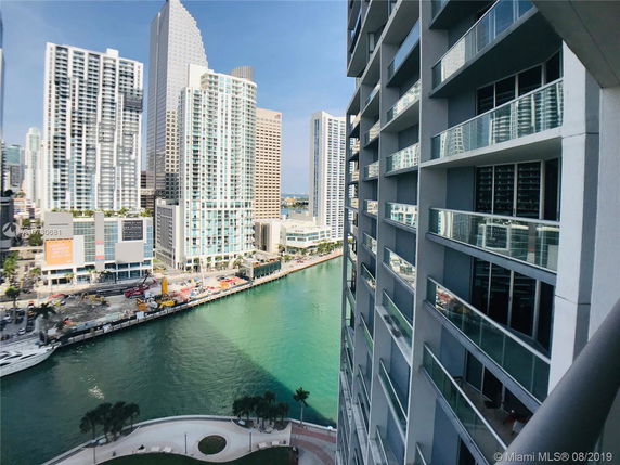 View of high-rise buildings from a waterfront location.