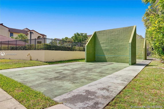 Outdoor sports wall structure for recreational activities.