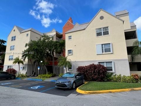 Front view of a multi-story apartment building.