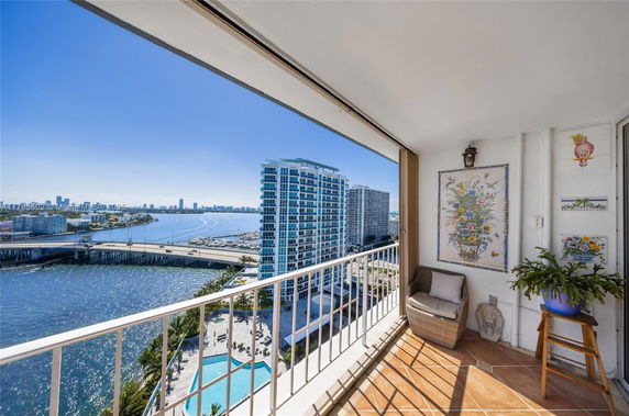 Panoramic view from a balcony overlooking a river and cityscape.