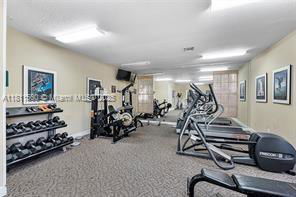 Indoor gym area with exercise equipment