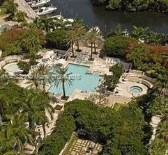 Rooftop view featuring a pool area with surrounding greenery.