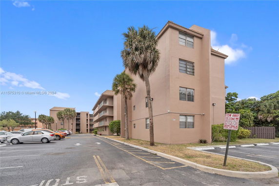 Front view of a multi-story residential building.