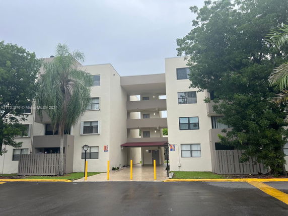 Front view of a multi-story residential building.