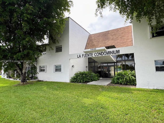 Front view of La Fuente Condominium building.