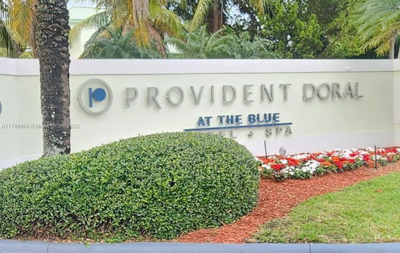 Front entrance sign of Provident Doral at The Blue Hotel and Spa.