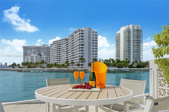 View of high-rise buildings near a waterfront area.