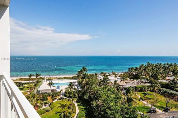 Panoramic view of the ocean from a high vantage point.