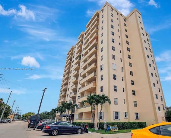 Front view of a multi-story residential building