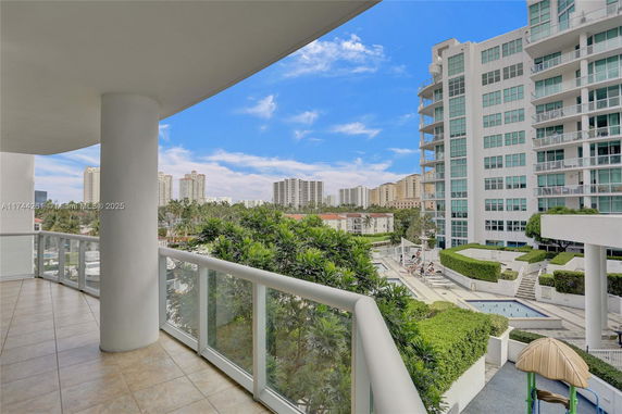 View of surrounding buildings from a balcony.