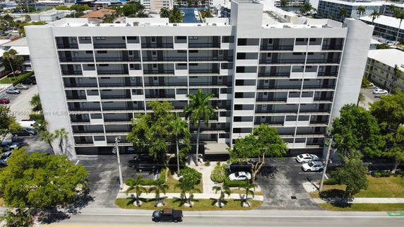 Front view of a multi-story residential building.