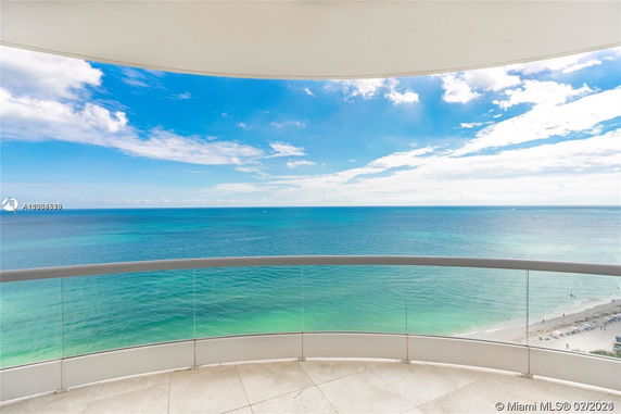 Balcony view overlooking the ocean