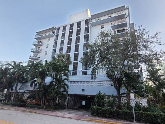 Front view of a multi-story residential building.
