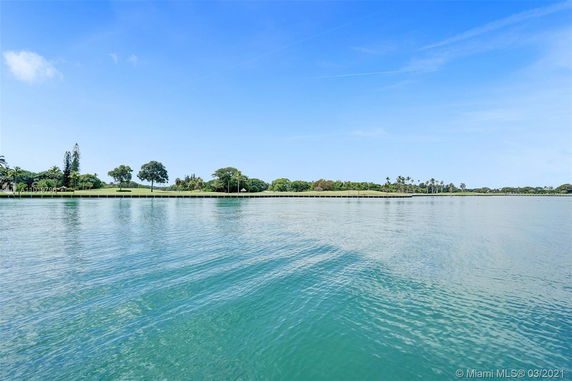 Scenic view of a calm body of water with trees lining the distant shore.