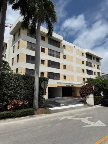 Front view of a multi-story building.