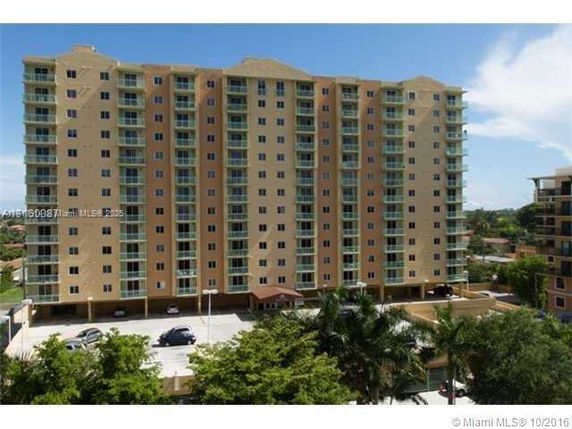 Front view of a multi-story apartment building.