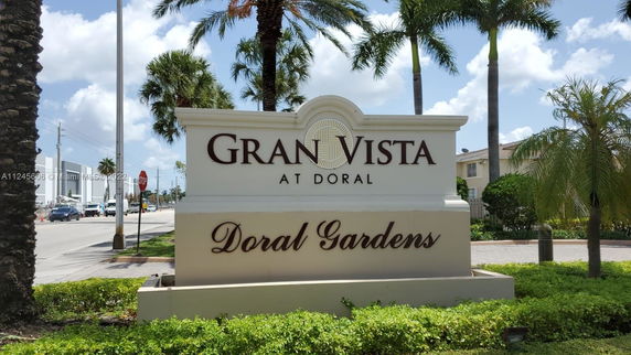 Front view of a sign for Gran Vista at Doral Gardens.