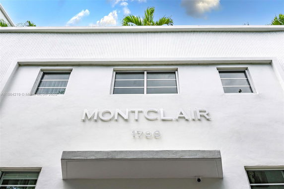 Front view of a building with a sign reading 'Montclair 1700'.