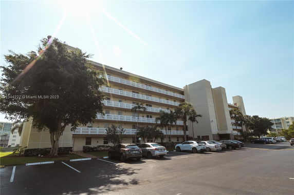 Front view of a multi-story residential building.