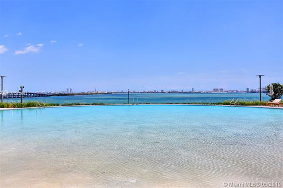 Panoramic view of a large body of water with a city skyline in the distance.