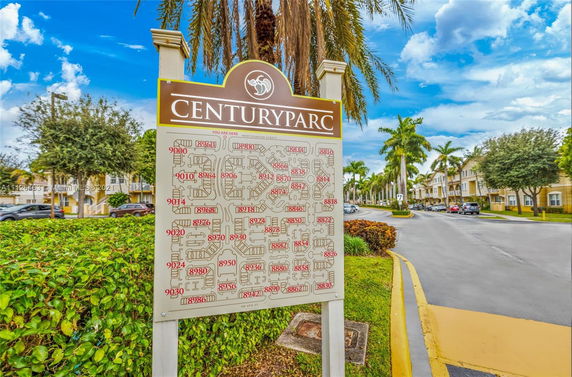 Map signpost of Century Parc residential area.