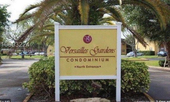 Signboard of Versailles Gardens Condominium at the north entrance.