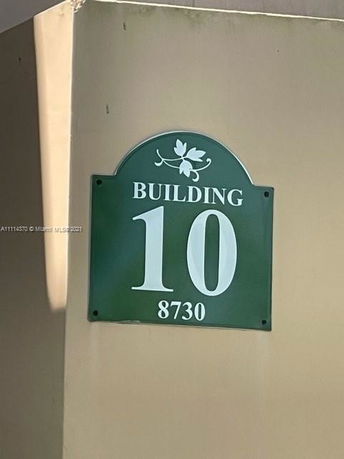 Signage for Building 10 on the exterior wall.