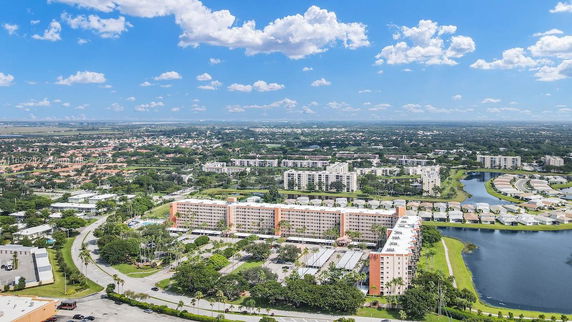 Panoramic view of apartment complexes and surrounding residential areas.