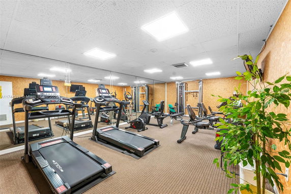 Indoor gym with treadmills and exercise equipment