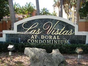 Sign for Las Vistas at Doral Condominium outdoors.