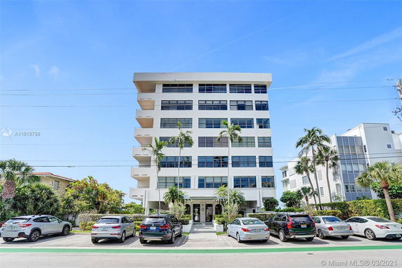 Front view of a multi-story building.