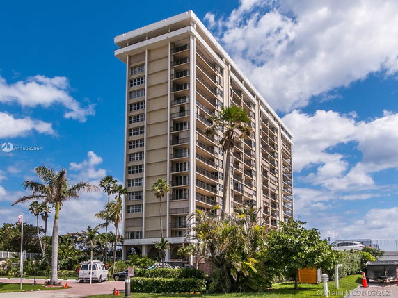 Front view of a multi-story residential building.
