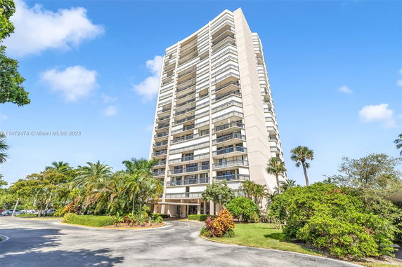 Front view of a multi-story residential building
