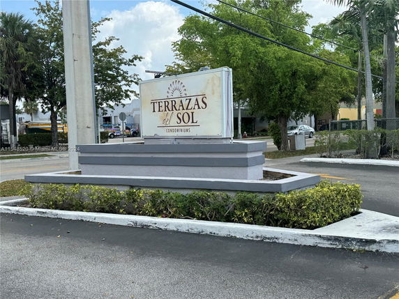 Entrance sign for Terrazas del Sol Condominiums.