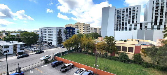 View of multiple residential buildings in an urban area.