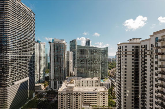View of tall modern buildings in an urban area.