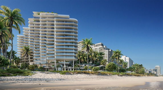 Front view of a modern multi-story building with large glass facades.