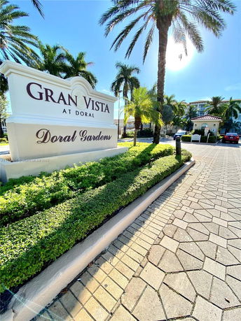Front view of a residential signage for Gran Vista at Doral, Doral Gardens.