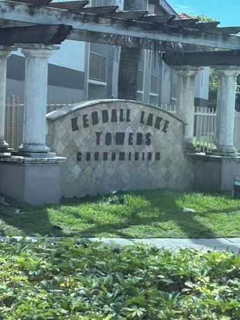 Entrance sign of Kendall Lake Towers Condominium.