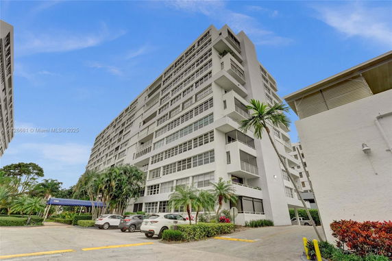Front view of a multi-story residential building.
