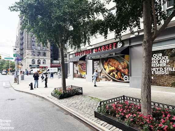 Front view of a commercial building with signage