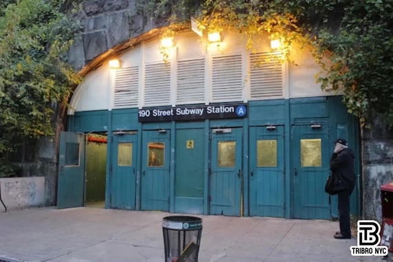 Entrance view of 190 Street Subway Station.