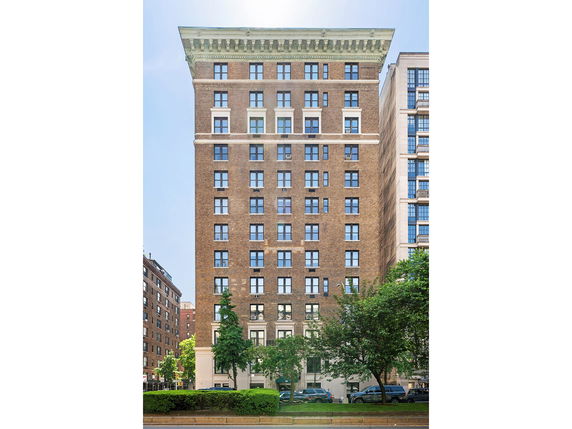 Front view of a multi-story brick building.