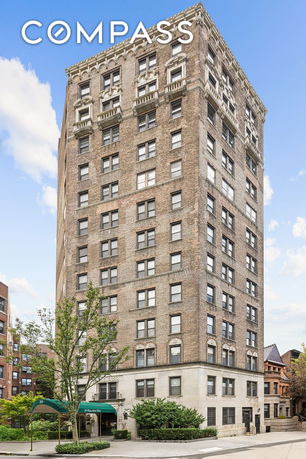 Facade view of a multi-story brick building