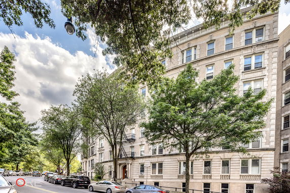 Front view of a multi-story residential building.