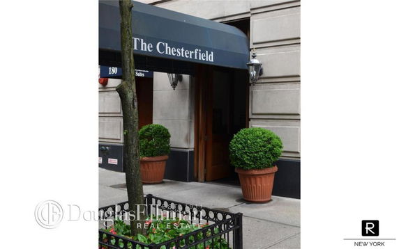 Entrance of a building with an awning labeled 'The Chesterfield'.