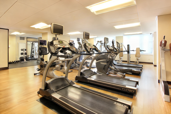 Indoor gym with treadmills and exercise equipment